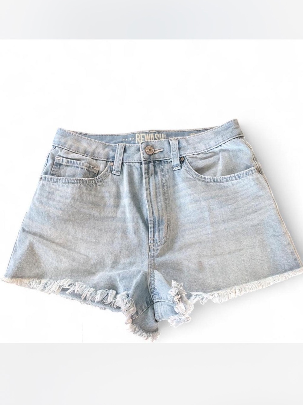 Rewash Pale Blue Distressed Denim Cutoff Shorts